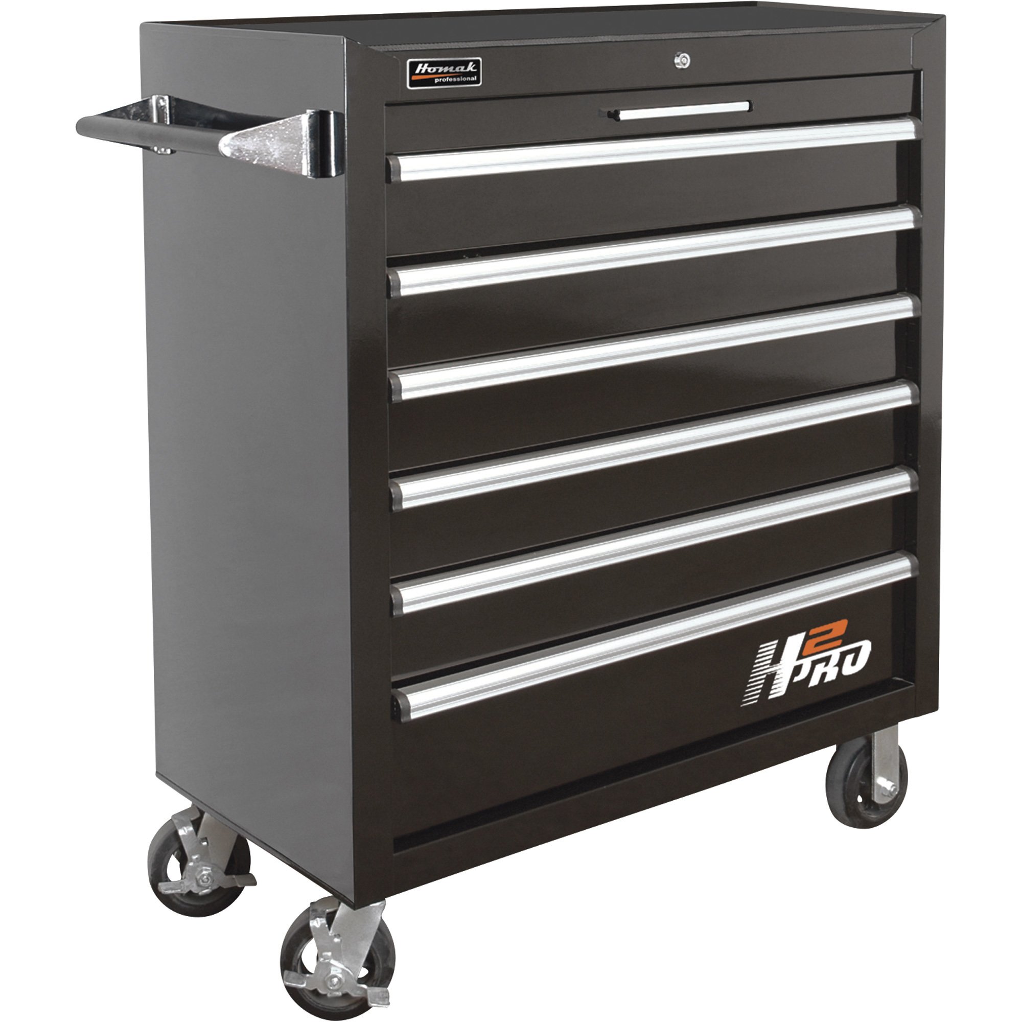 Homak H2PRO 36in. 6-Drawer Rolling Tool Cabinet — 36 1/8in.W x 22 7/8in.D x 42 1/4in.H